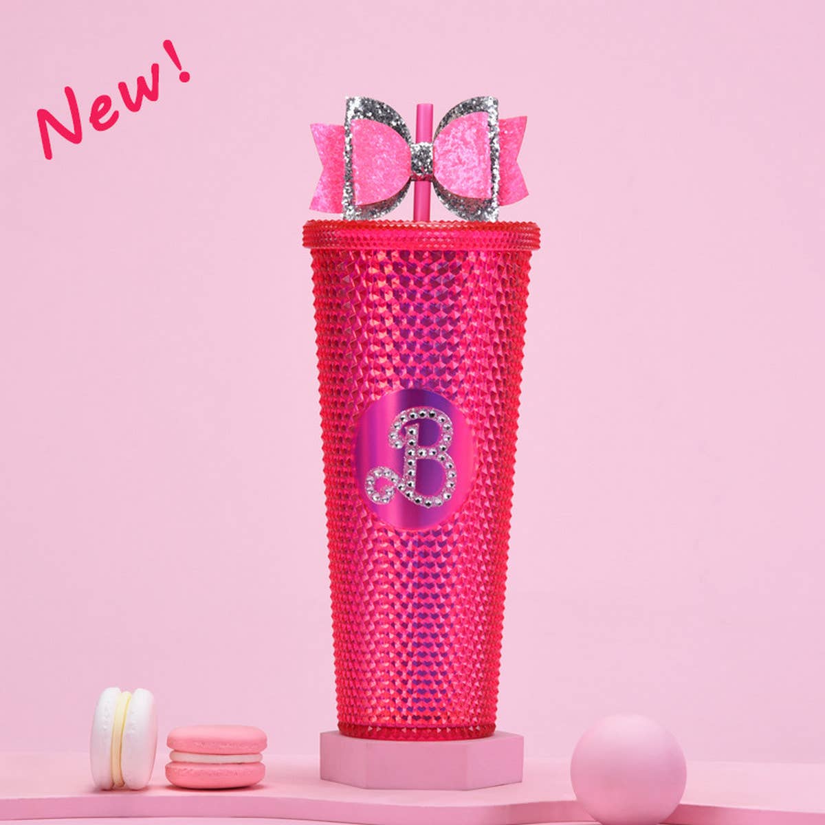 DOUBLE LAYER PORTABLE PLASTIC STRAW DIAMOND CUP_CWMM0978
