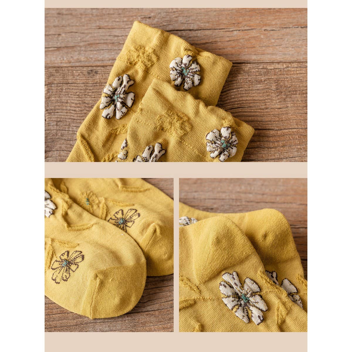 Three-Dimensional Relief Flower Mid-Tube Socks_Cwms0416