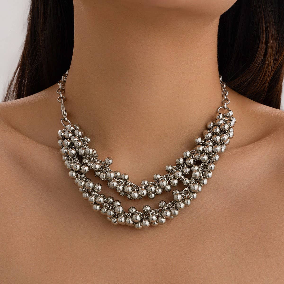 EXAGGERATED PERSONALITY ROUND BEAD NECKLACE_CWAJE1915