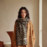 LEOPARD JACQUARD TEDDY FLEECE SCARF WARM_CWASC2315
