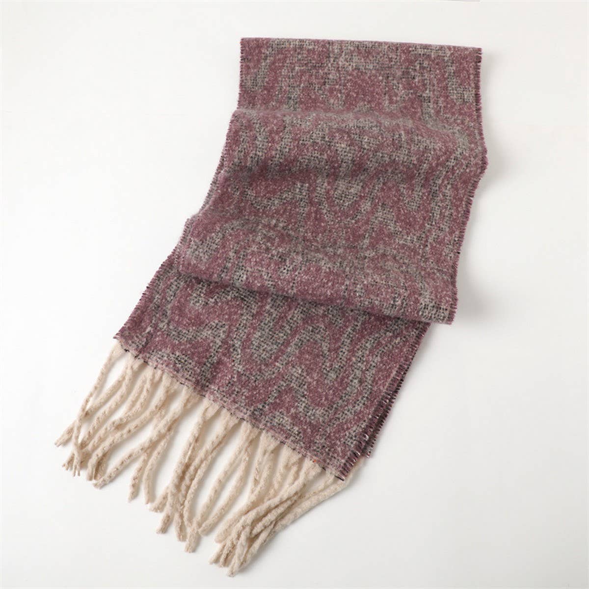 GEOMETRIC COLORBLOCK TASSEL SCARF FOR FALL WINTER_CWASC2773