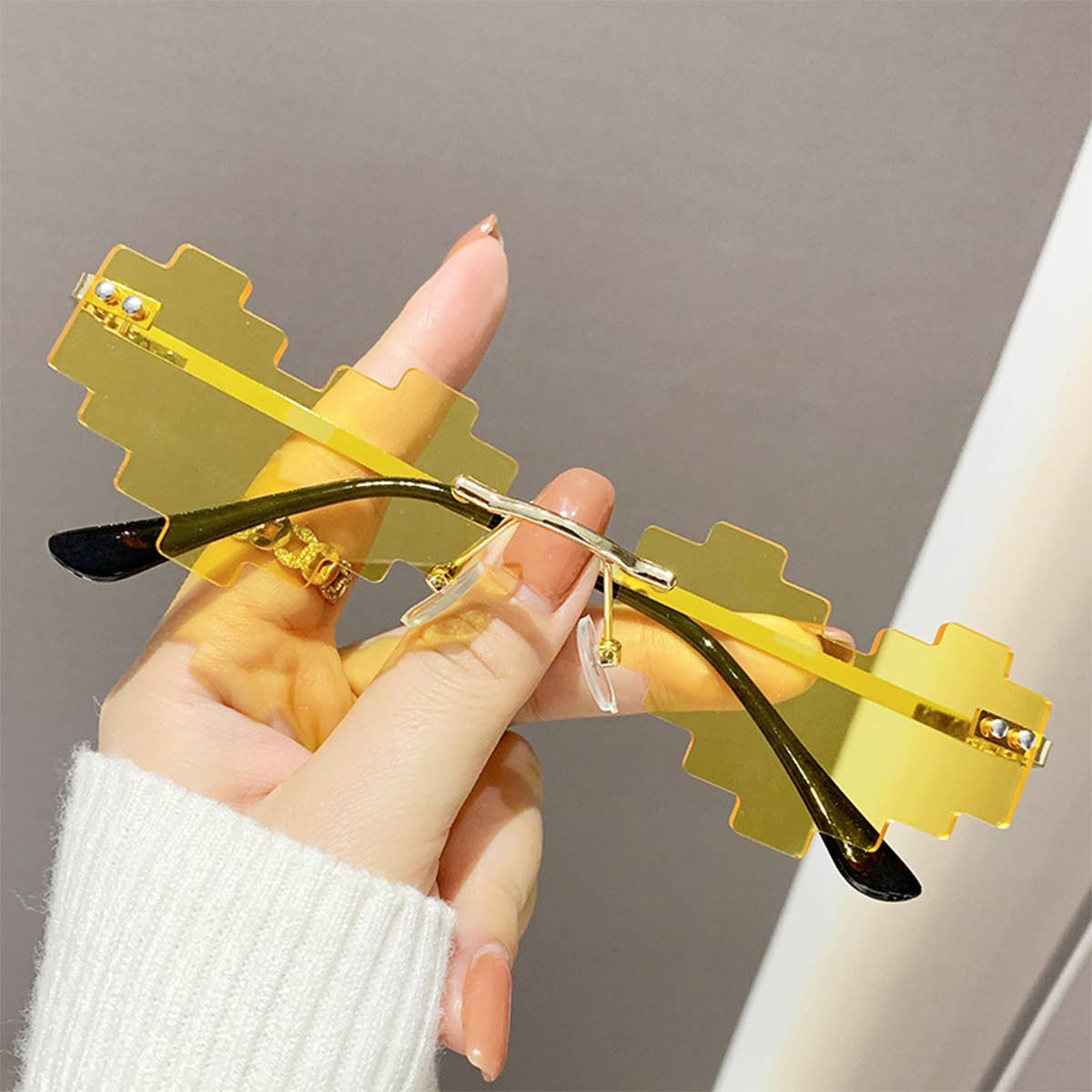 STYLISH HEART MOSAIC SUNGLASSES WITH COLORFUL_CWASG0345