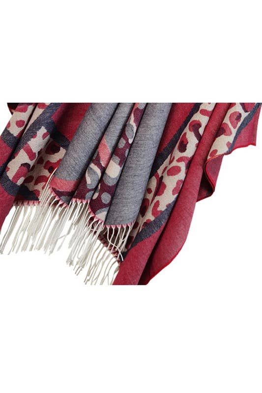 LEOPARD POINT CASUAL SHAWL WRAP_CWASC0005