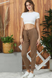 Women Drawstring Solid Color Casual Pants_Cwblp404