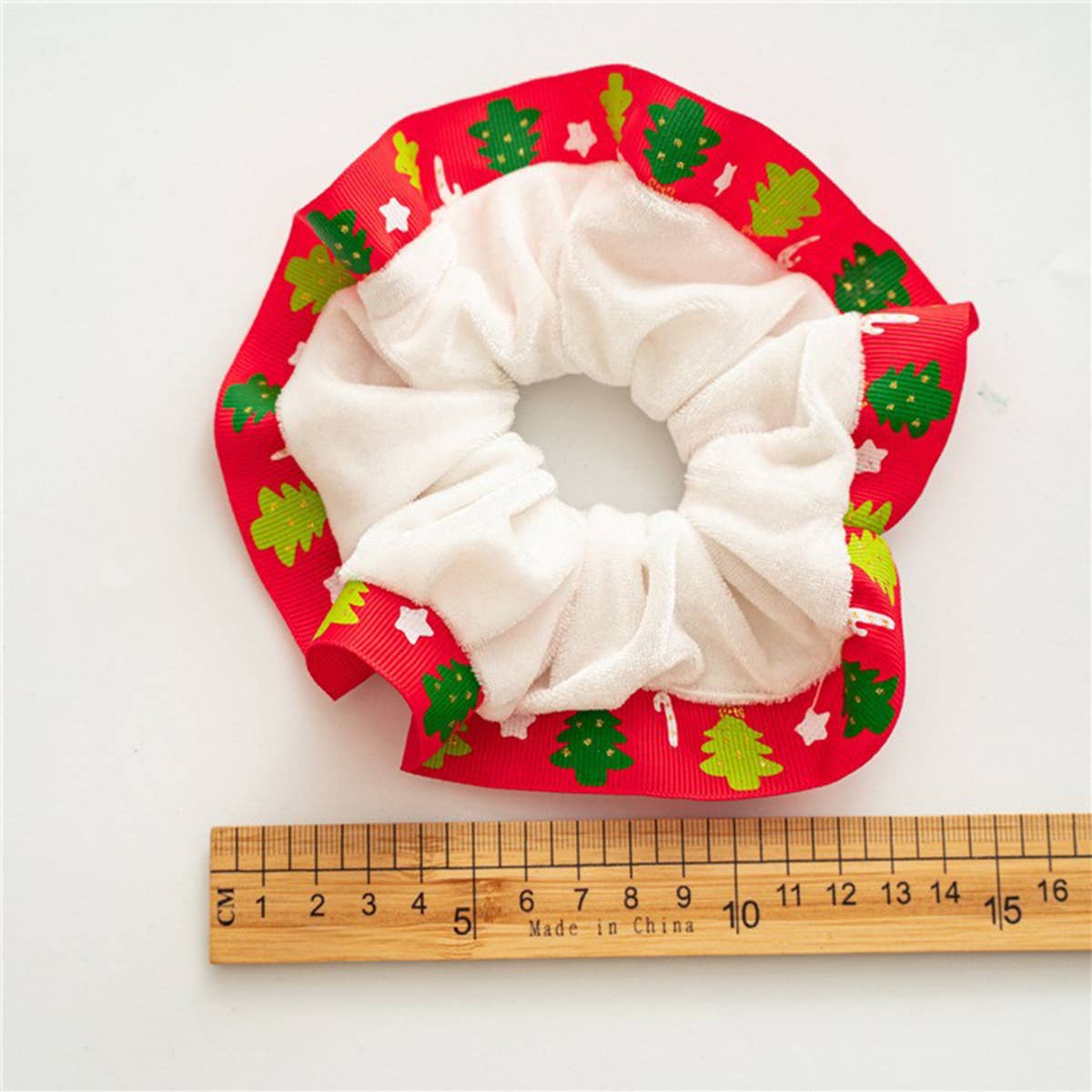 8Pcs Xmas Plush Hair Scrunchies Jingle Bells_Cwaha07590