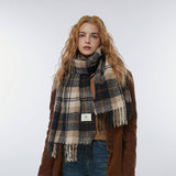 Vintage Plaid Scarf Soft Winter Wrap_Cwasc2313
