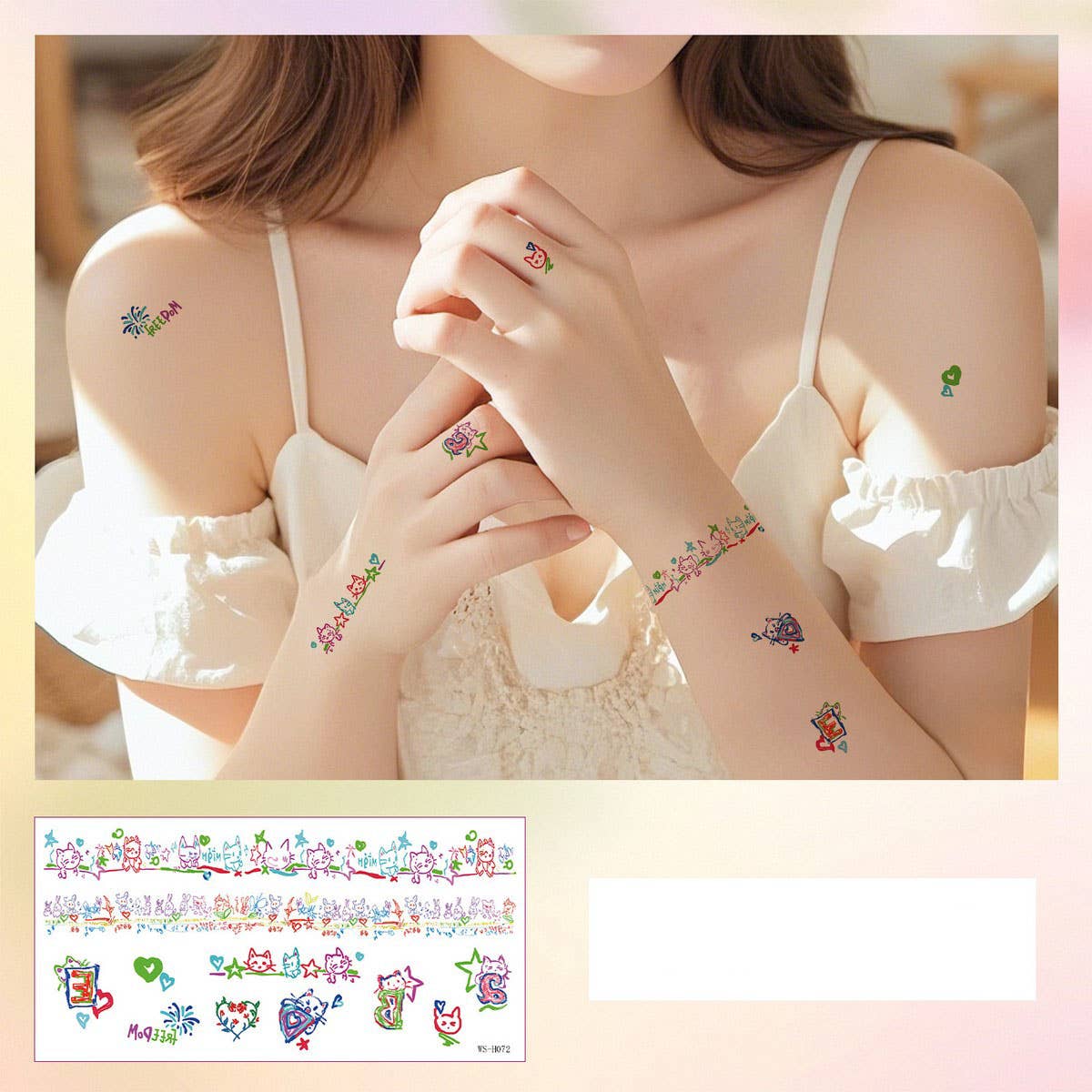 CUTE BAND TATTOO STICKERS WATERPROOF FOR ALL_CWMM8389