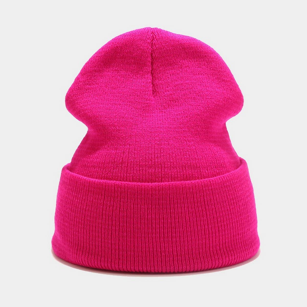 SOLID COLOR KNITTED HAT WITH CUFFS_CWAH1578
