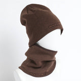 HERRINGBONE HOOD AND SCARF TWO PIECE SET_CWASC1043