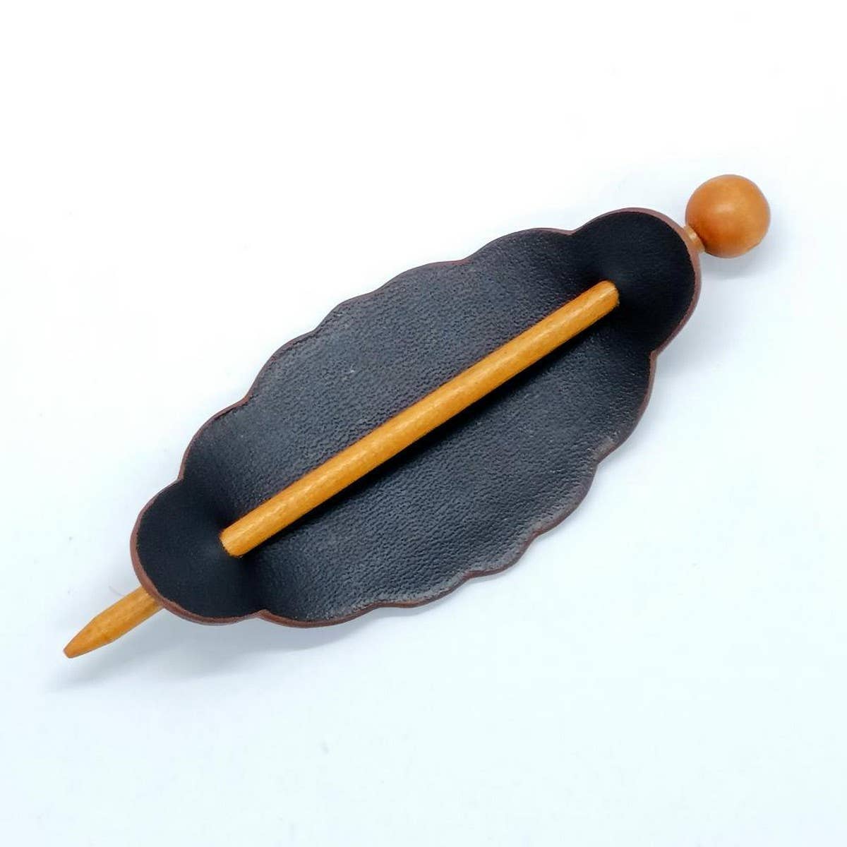 FLORAL TOTEM PAINTED FAUX LEATHER HAIR STICK_CWAHA6383