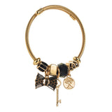 GOLD CRYSTAL BOW CHARM BRACELET FOR WOMEN_CWMM8471