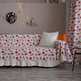 CHRISTMAS PRINT RUFFLED RETRO SOFA THROW_CWMM1657