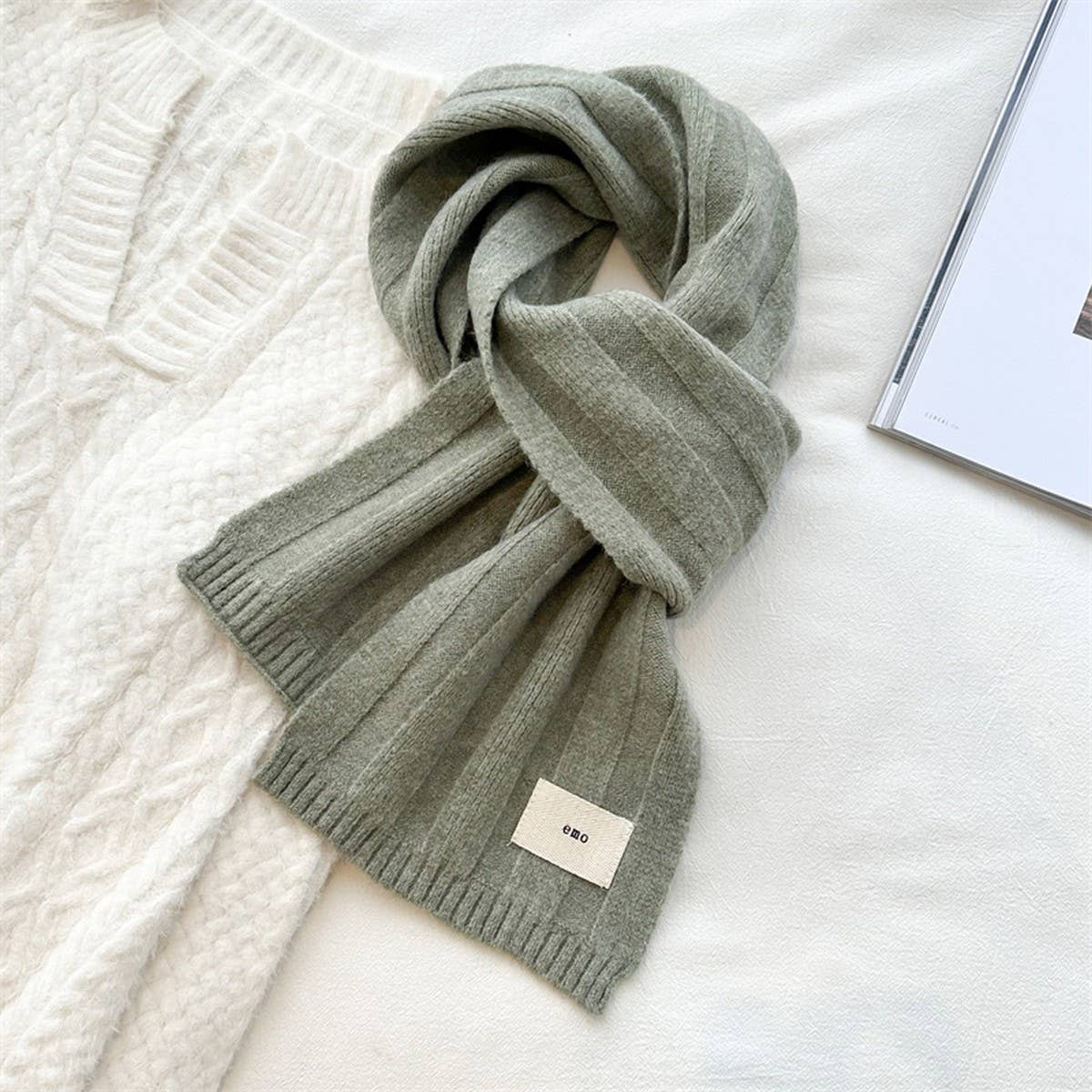 Knit Stripe Scarf Warm Fall/Winter Unisex Scarf_Cwasc0985