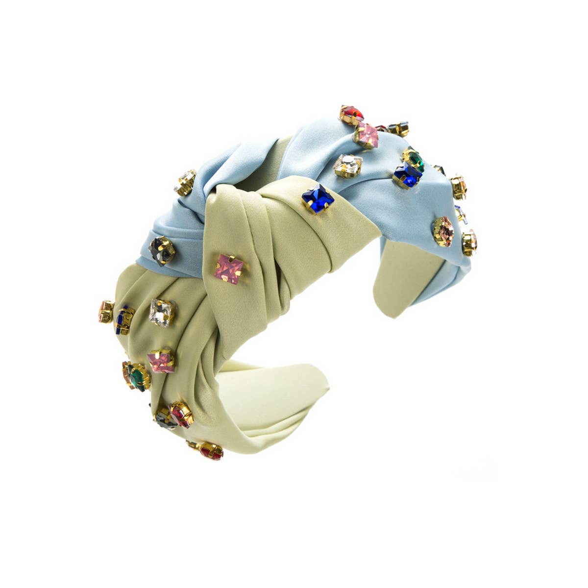 SIMPLE GEOMETRIC SQUARE COLORED DIAMOND HEADBAND_CWAHA2139