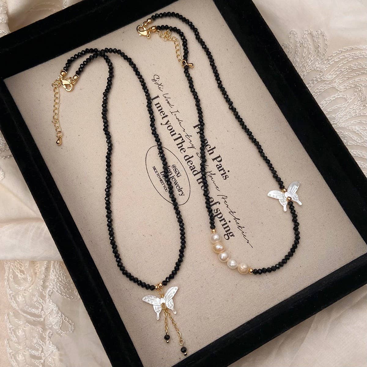 HOT GIRL STYLE BUTTERFLY BEADED NECKLACE FOR WOMEN_CWAJE3069