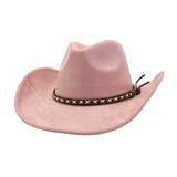 SOFT SUEDE WESTERN COWBOY FEDORA HAT ETHNIC STYLE_CWAH04401