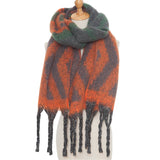 FAUX MOHAIR TASSEL SHAWL THICK WINTER WRAP_CWASC0157