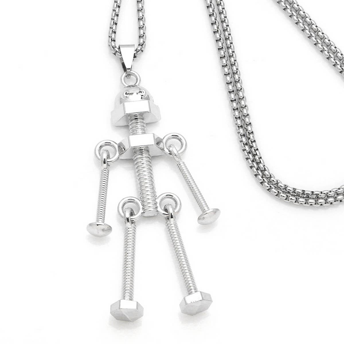 SCREW ROBOT PENDANT FASHION NECKLACE_CWAJE0966