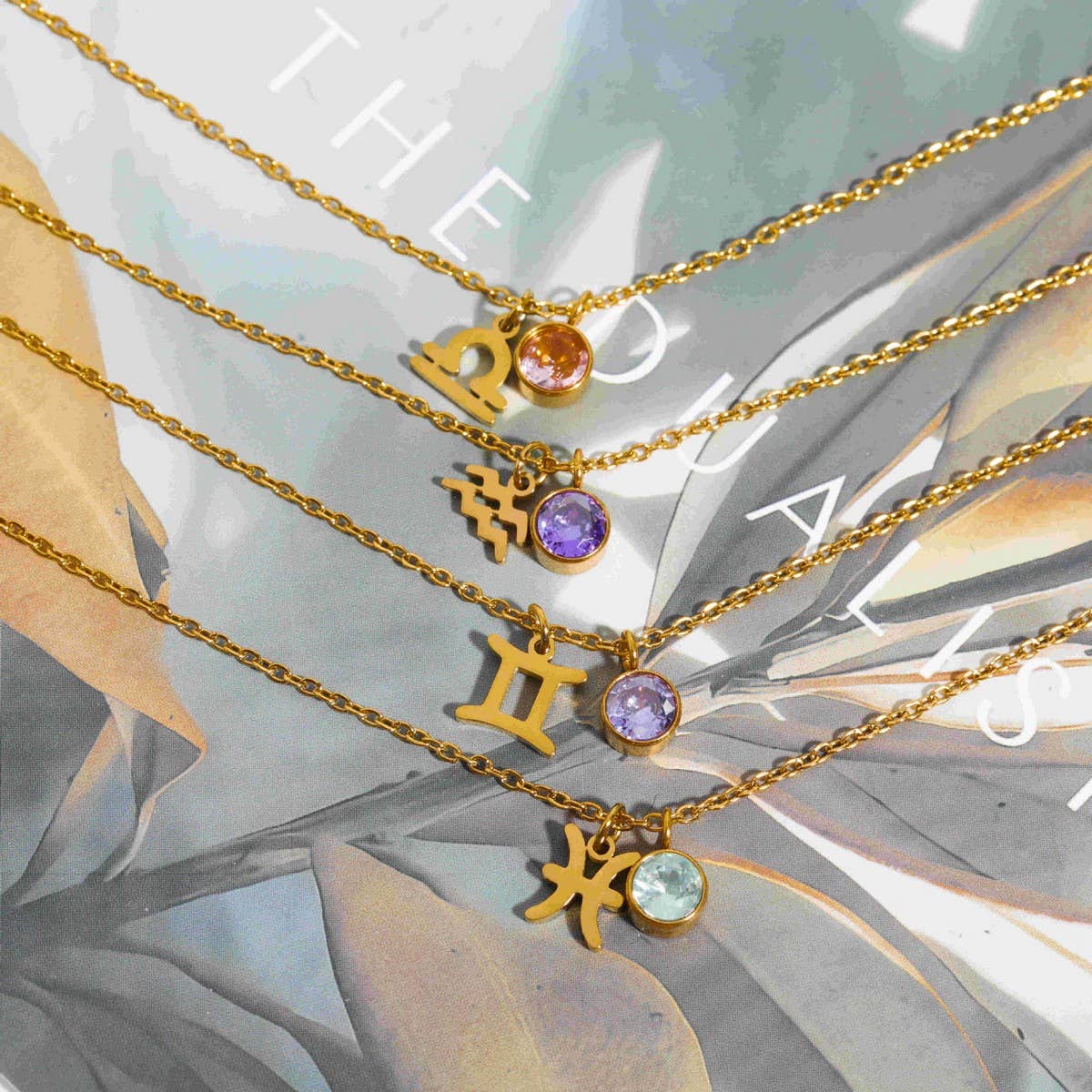 12 ZODIAC SIGNS ZIRCON HOROSCOPE RUNE BRACELET_CWAJE1611