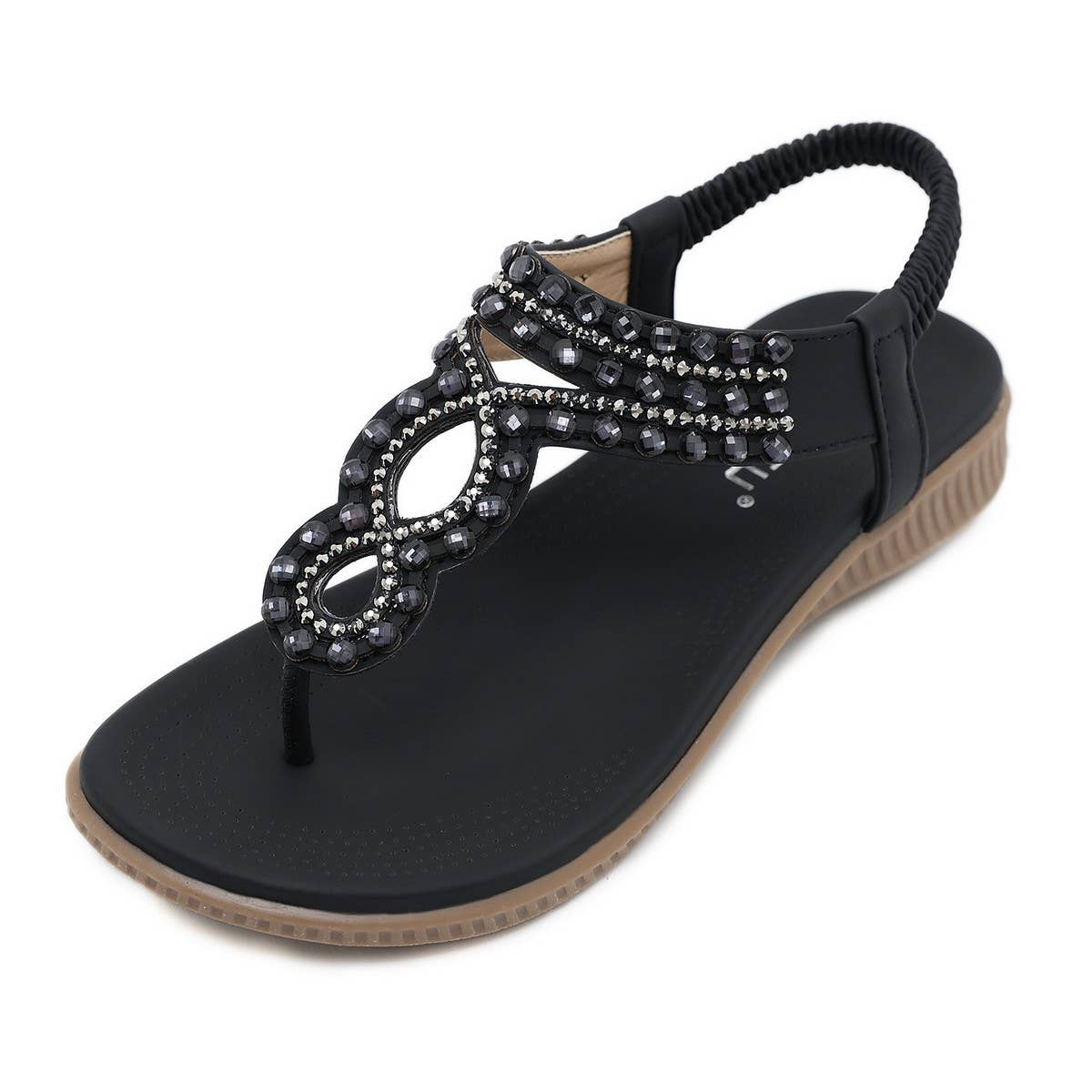 CRYSTAL BEADED DECORATIVE PINCH TOE SANDALS_CWSHS0507