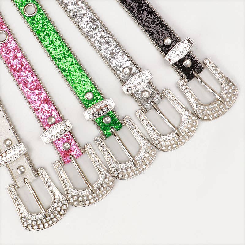 Trendy Rhinestone Needle Buckle Womens Belt