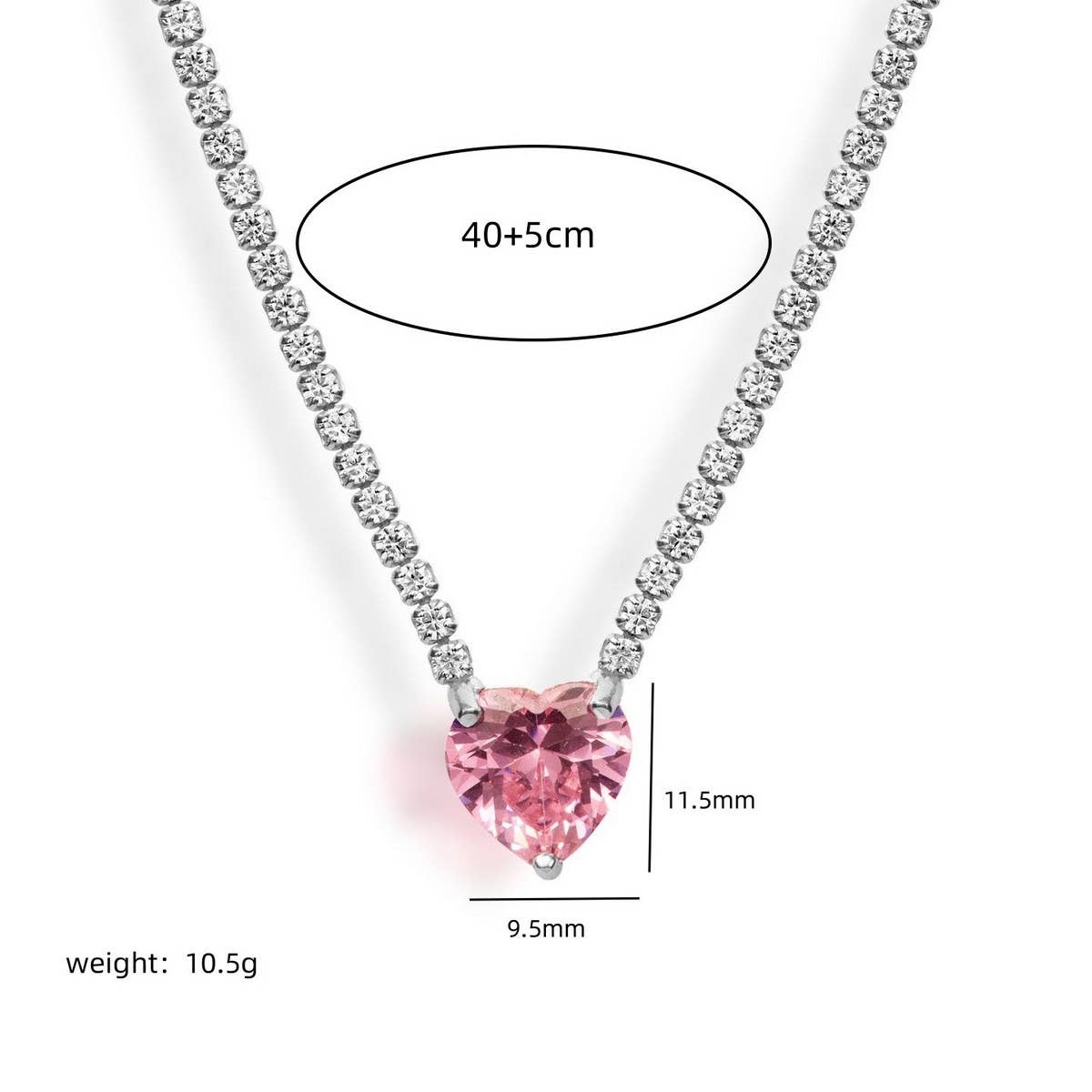 Womens Exquisite Stainless Steel Zircon Necklace_Cwmm3759