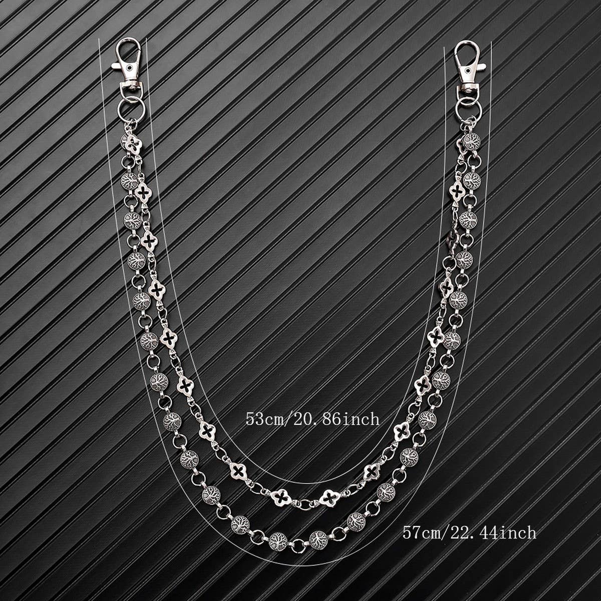 PERSONALIZED PUNK DARK DOUBLE LAYER TROUSER CHAIN_CWMM4892