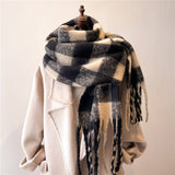 PLAID WINTER SCARF SHAWL THICK SOFT UNISEX WRAP_CWASC0964