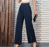 Solid-Colored Casual Loose Casual Pants