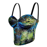 PRINTED SUSPENDERS SEXY HOT GIRL HERRINGBONE BRA_CWMM4129