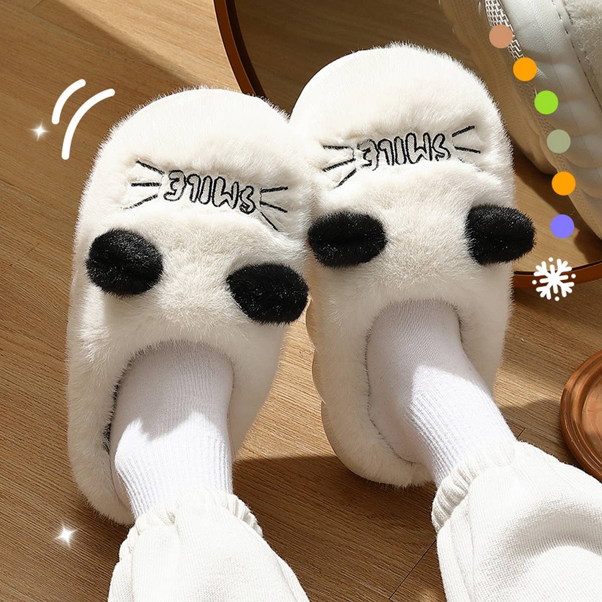CUTE CAT ANIMAL WARM HOUSE SLIPPERS FUZZY SLIPPER_CWSHS0311