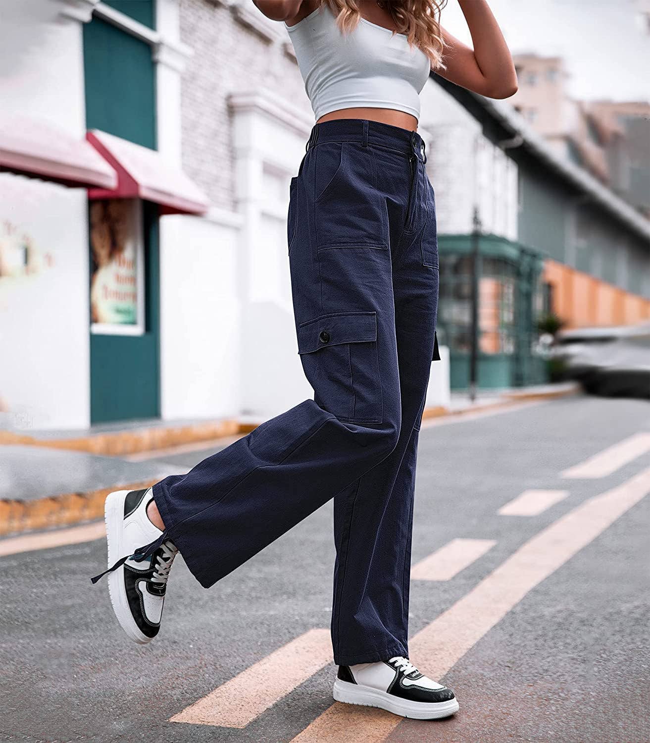 Stylish Multi-Pocket Cargo Straight Leg Pants