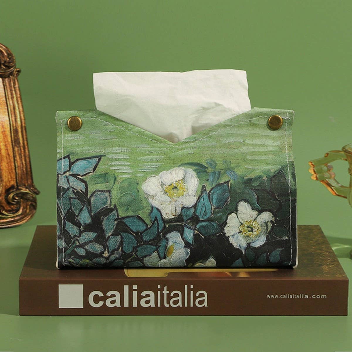 NEW OIL PAINTING LEATHER CREATIVE TISSUE BOX_CWMM2240