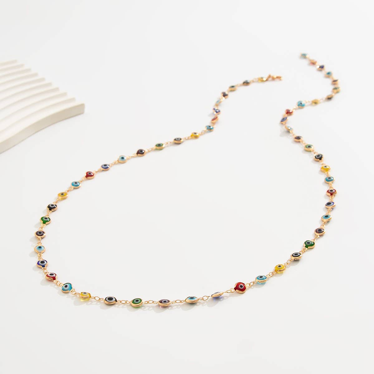 FASHIONABLE COLORFUL CRYSTAL Y SHAPED NECKLACE_CWMM3148
