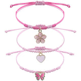 PINK FOUR LEAF CLOVER LOVE WOVEN BRACELET_CWAJE0732