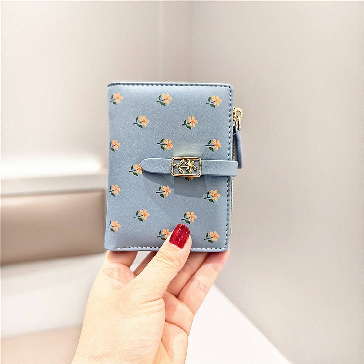 SMALL FRESH FLOWER PRINT SHORT WALLET_CWAB2550