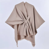 SIMPLE SOLID COLOR OBLIQUE STRAP CAPE SHAWL_CWASC0947