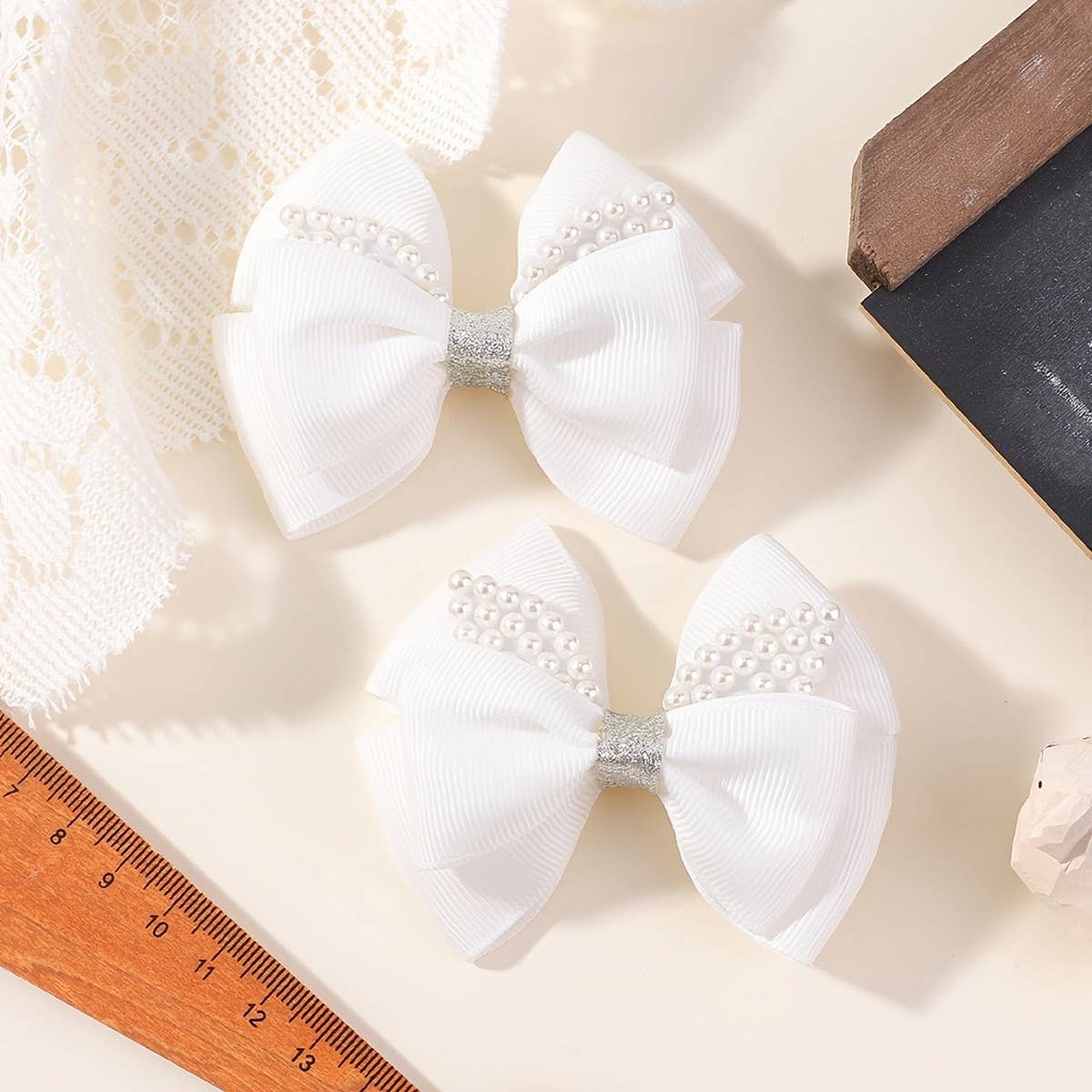HANDMADE GLITTER BOW HAIR CLIP SET FOR GIRLS_CWAHA6734