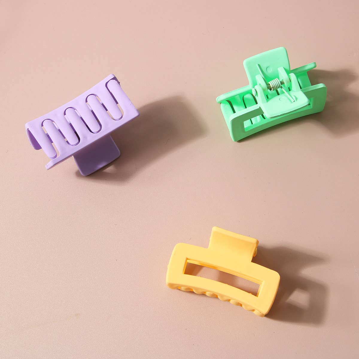 CANDY COLOR MINI RECTANGLE HAIR CLAW CUTE CLIP_CWAHA1041
