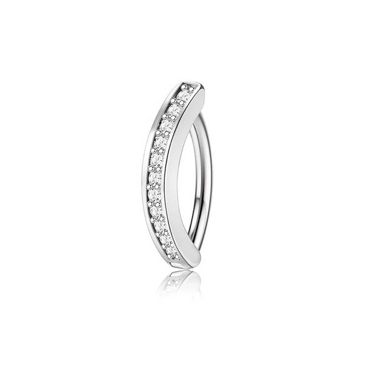 BUTTERFLY HEART BELLY BUTTON RING ZIRCON GEM_CWMM9182