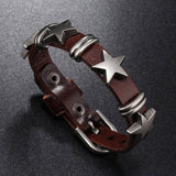 FIVE POINTED STAR RETRO COWHIDE CREATIVE BRACELET_CWMM4468