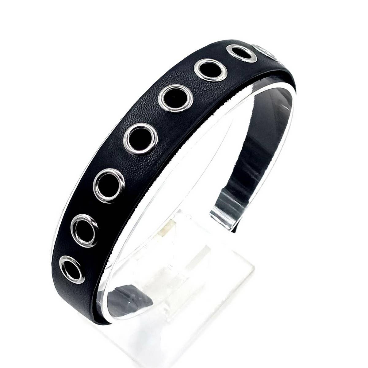 ELEGANT PUNK WIDE PU HEADBAND WITH LARGE STUDS_CWAHA6317