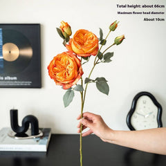 MULTI HEAD BURNT EDGE AUSTIN ROSE FAUX BOUQUET_CWMM6525