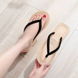 CASUAL EMBOSSED FLAT HEEL THONG SANDALS_CWSHS0719