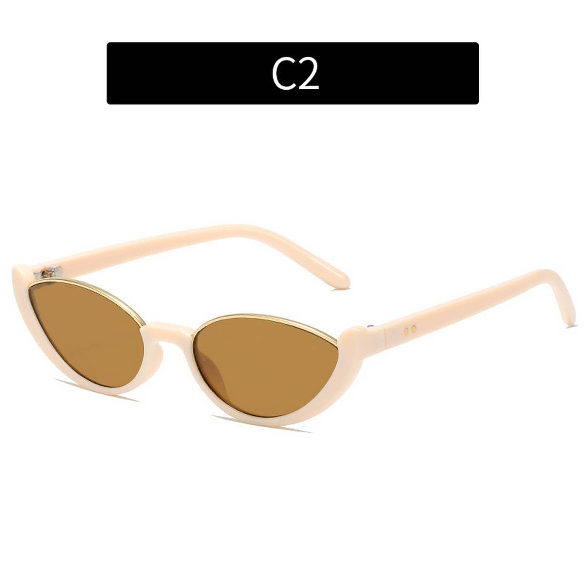 NEW HALF FRAME CAT EYE STREET STYLE SUNGLASSES_CWASG0386