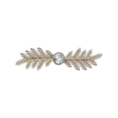 LEAF PEARL HAIR CLIP SPRING FAIRY SIDE PIN_CWAHA4789