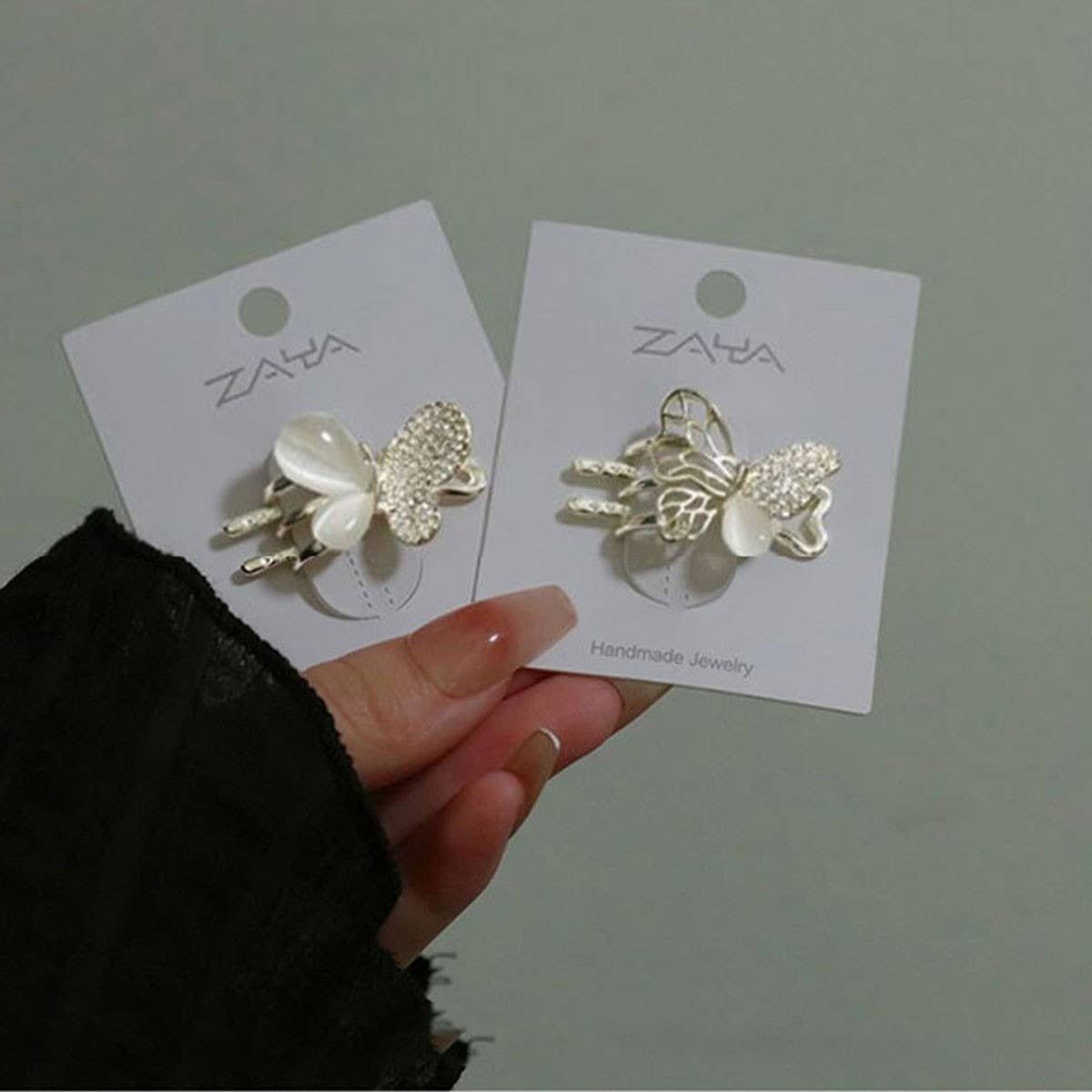 DELICATE BUTTERFLY HAIR CLAW SMALL SIDE BANG CLIP_CWAHA4667