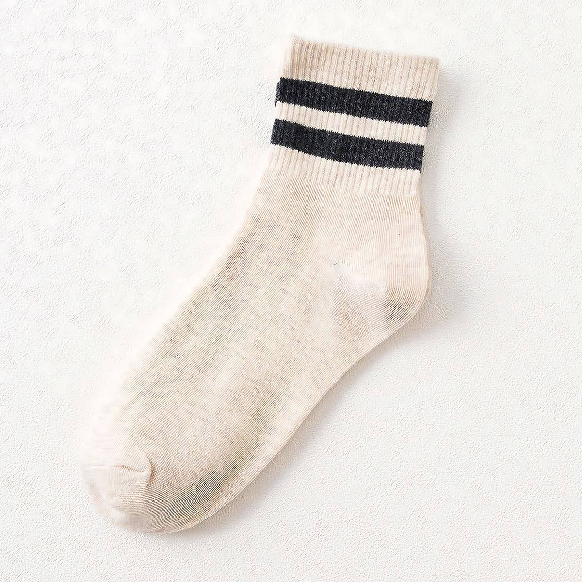 2 STRIPE COTTON MID SOCKS FOR WOMEN WHOLESALE_CWMS070