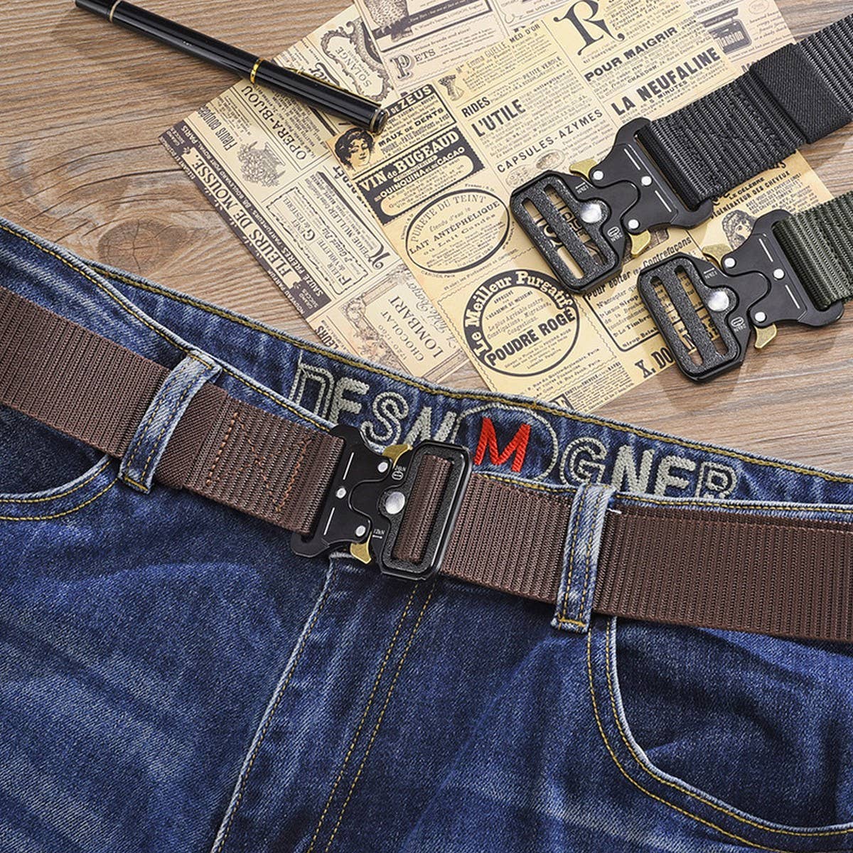 MENS OUTDOOR YOUTH MILITARY TRAINING CANVAS BELT_CWABE0602