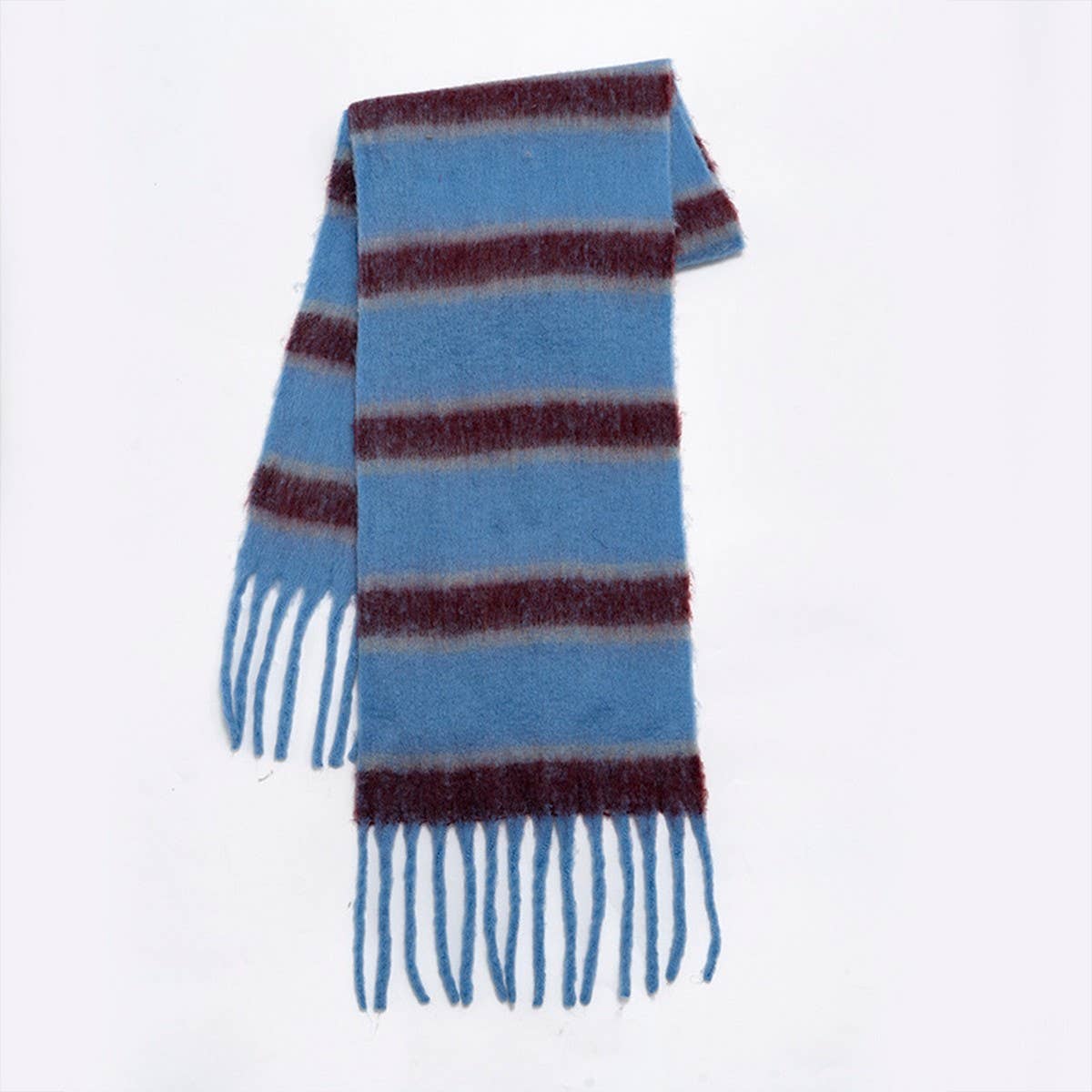 RETRO STRIPE FLEECE SCARF WINTER WARMTH_CWASC2314